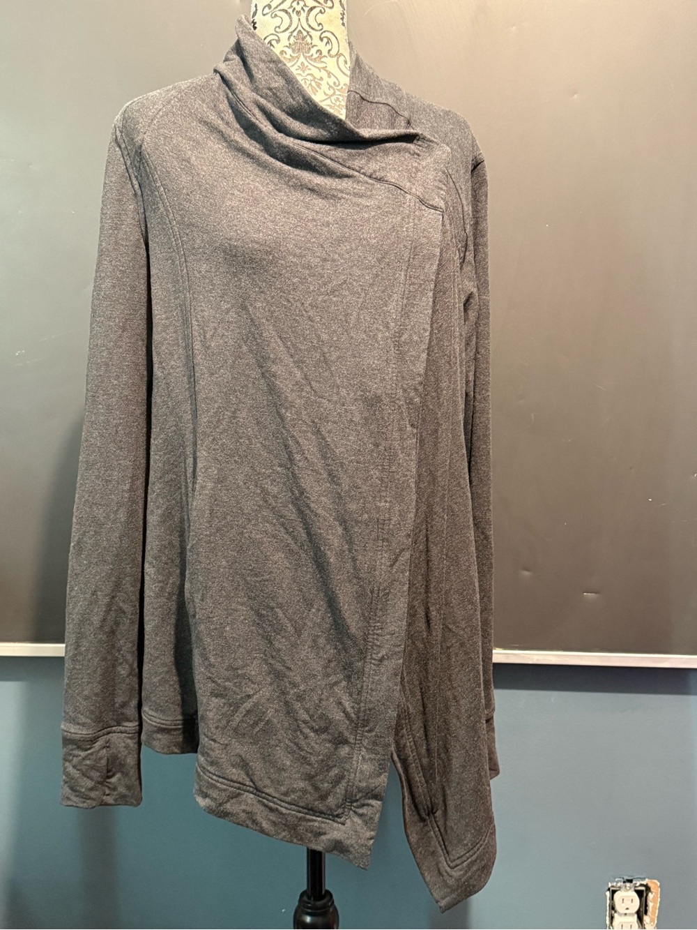 lululemon athletica Charcoal Asymmetrical Draped Pullover wrap